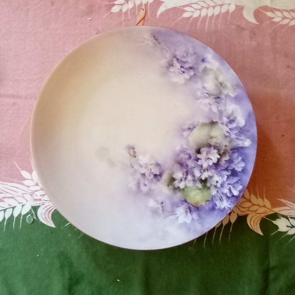 Bavaria Hand Painted Purple Floral Decorative Plate